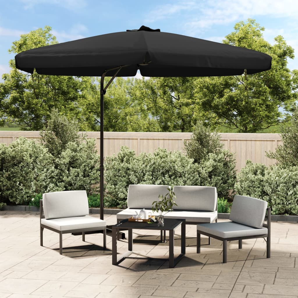vidaXL Parasol ogrodowy na stalowym słupku, 300 cm, czarny
