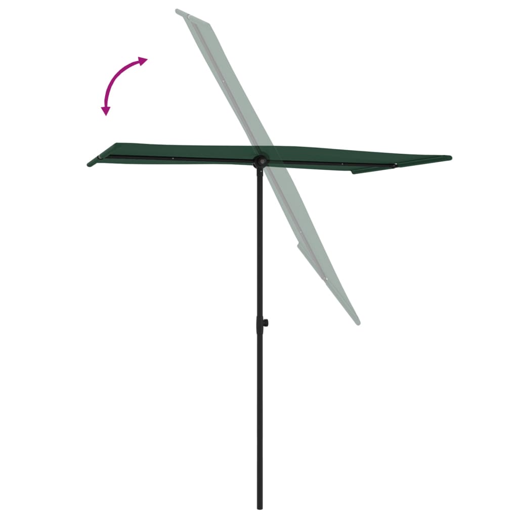 vidaXL Parasol ogrodowy na aluminiowym słupku, 180x110 cm, zielony