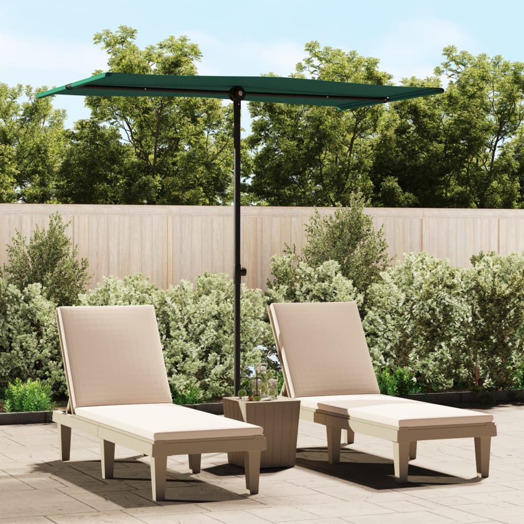 vidaXL Parasol ogrodowy na aluminiowym słupku, 180x110 cm, zielony