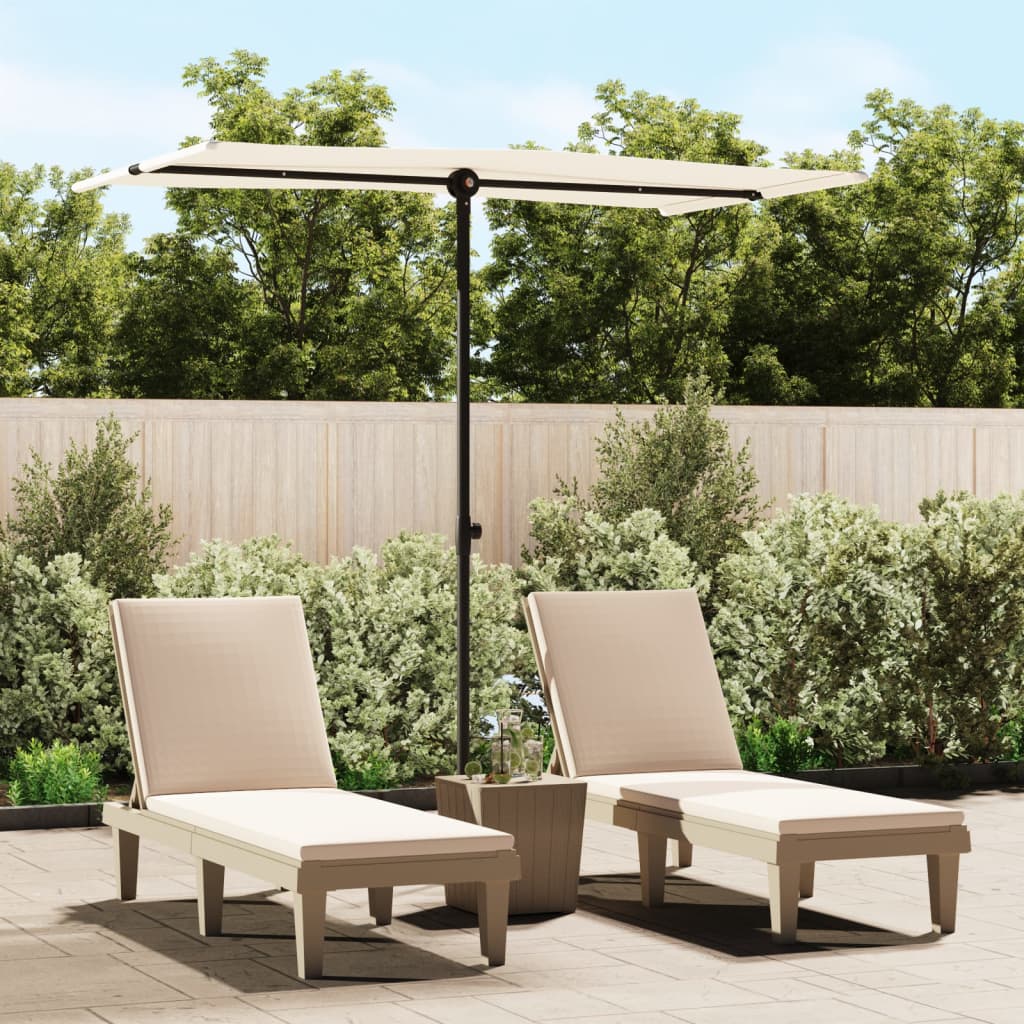 vidaXL Parasol ogrodowy na aluminiowym słupku, 180x110 cm, piaskowy