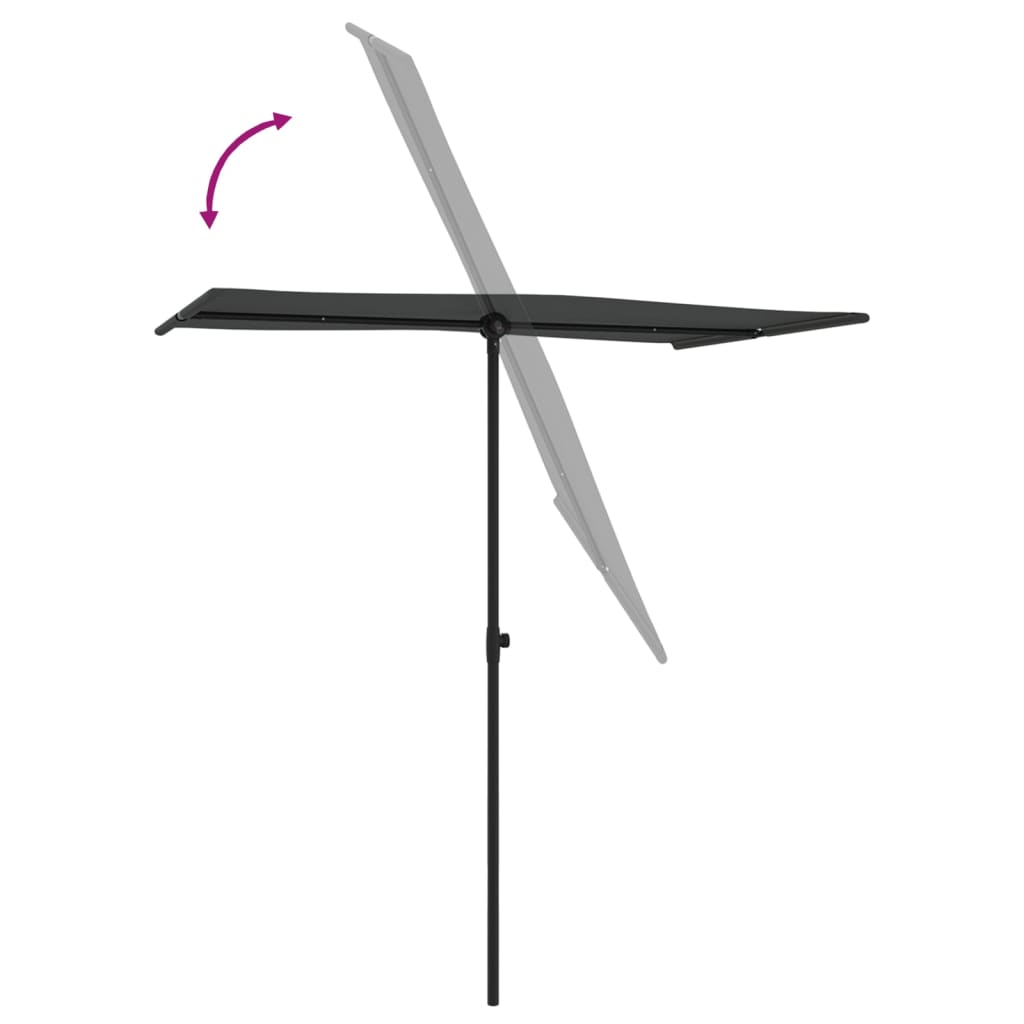vidaXL Parasol ogrodowy na aluminiowym słupku, 180x110 cm, antracytowy