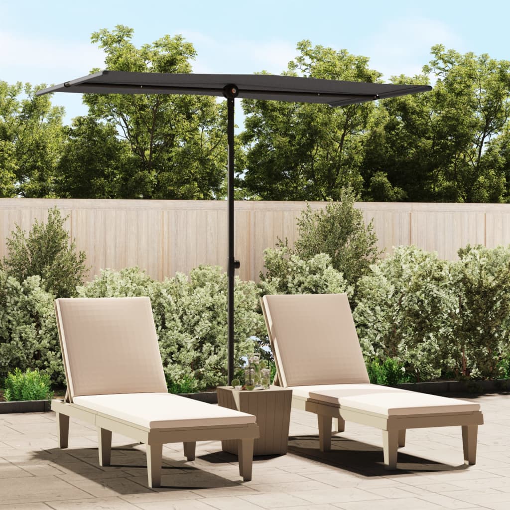vidaXL Parasol ogrodowy na aluminiowym słupku, 180x110 cm, antracytowy
