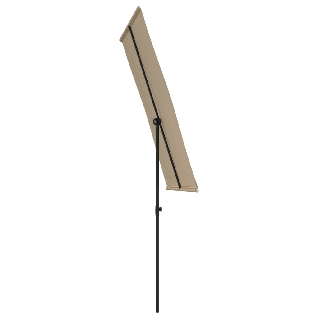 vidaXL Parasol ogrodowy na aluminiowym słupku, 180x110 cm, taupe