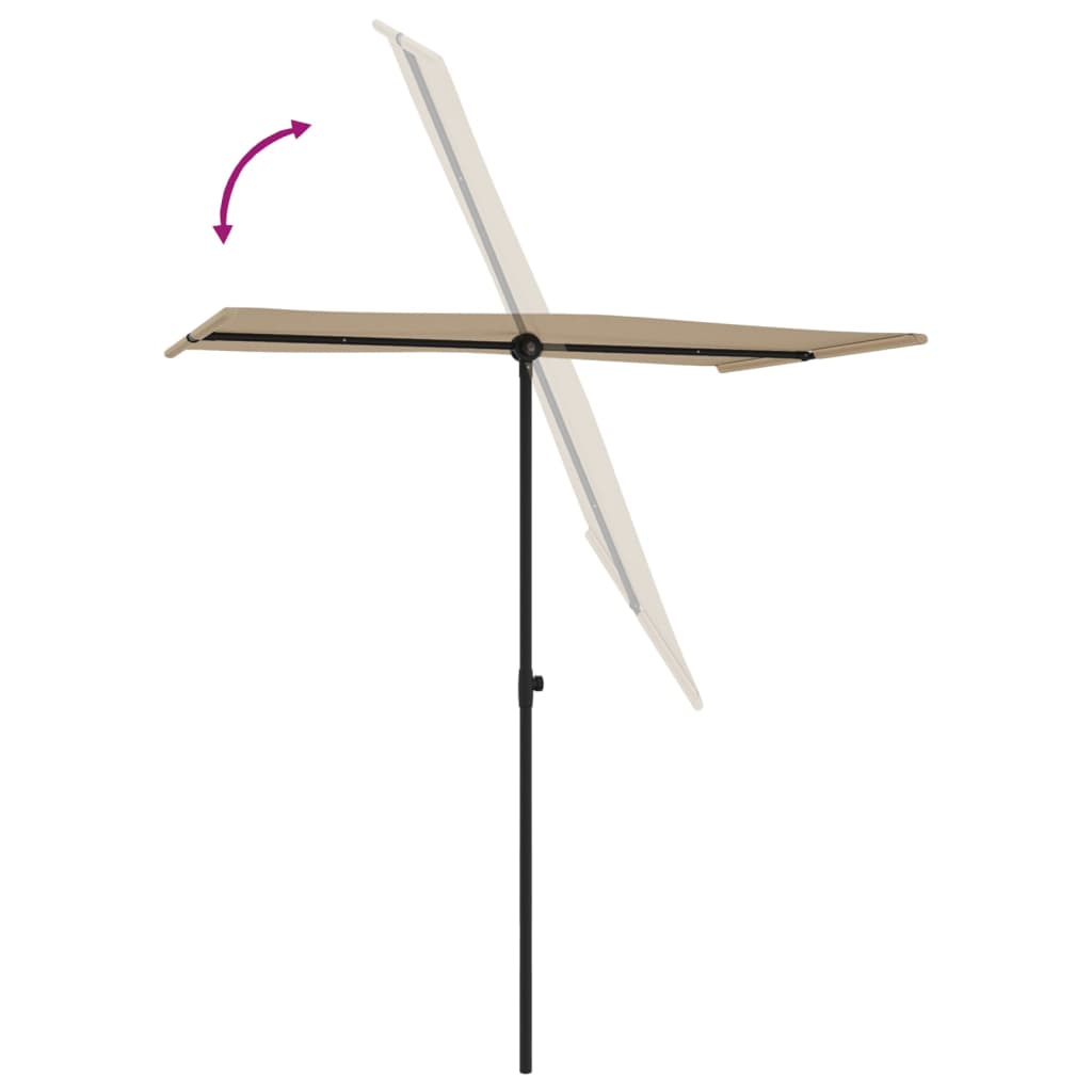 vidaXL Parasol ogrodowy na aluminiowym słupku, 180x110 cm, taupe