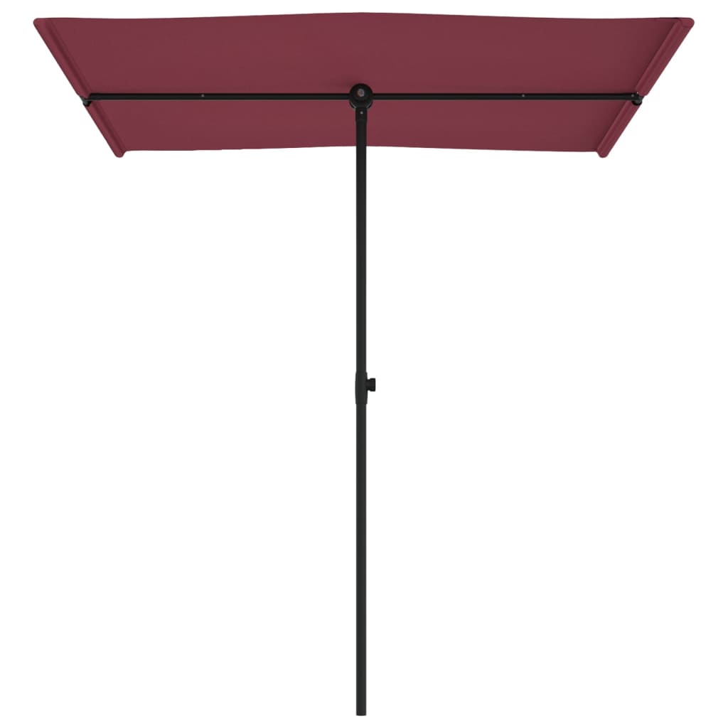 vidaXL Parasol ogrodowy na aluminiowym słupku, 180x110 cm, bordowy