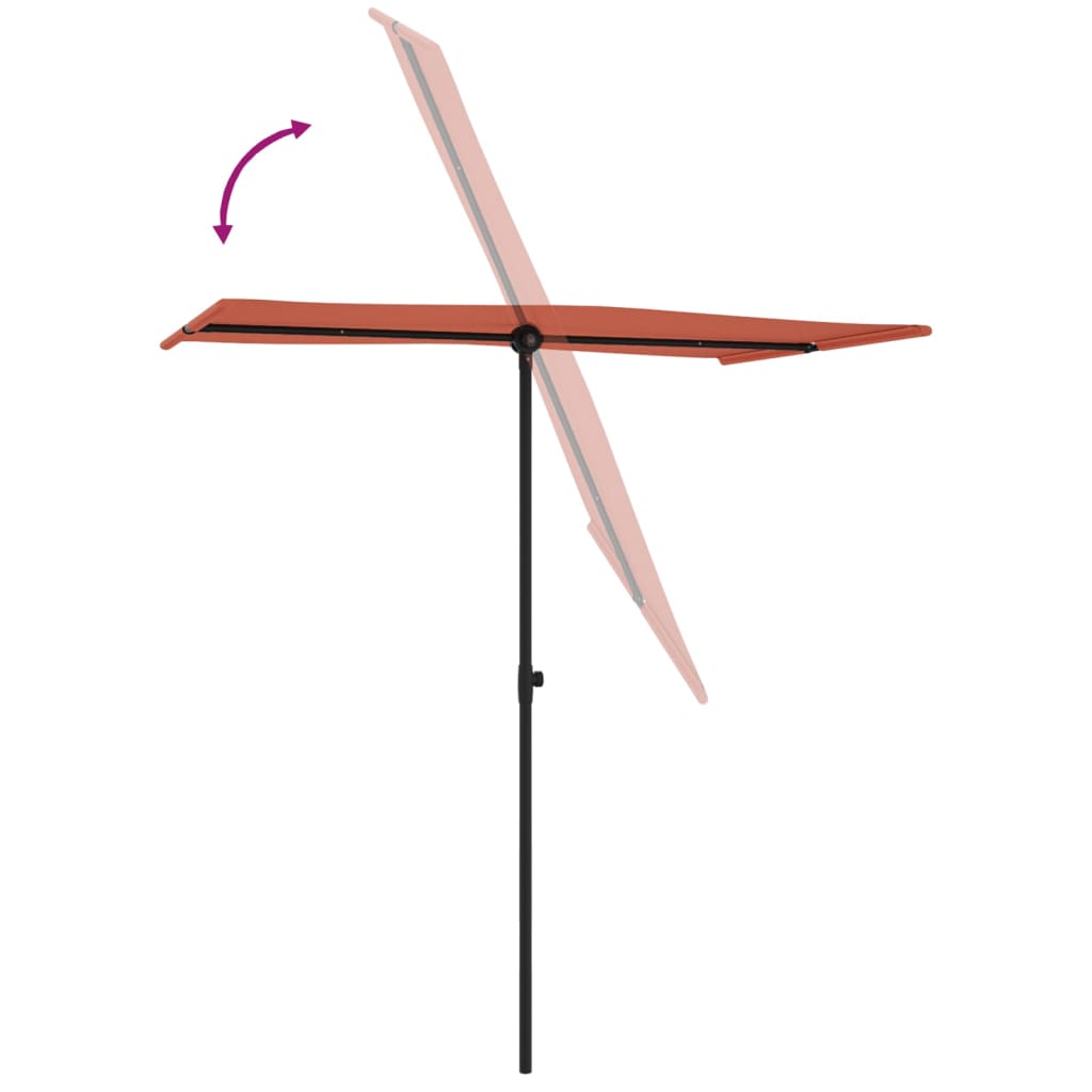 vidaXL Parasol ogrodowy na aluminiowym słupku, 180x110 cm, terakota