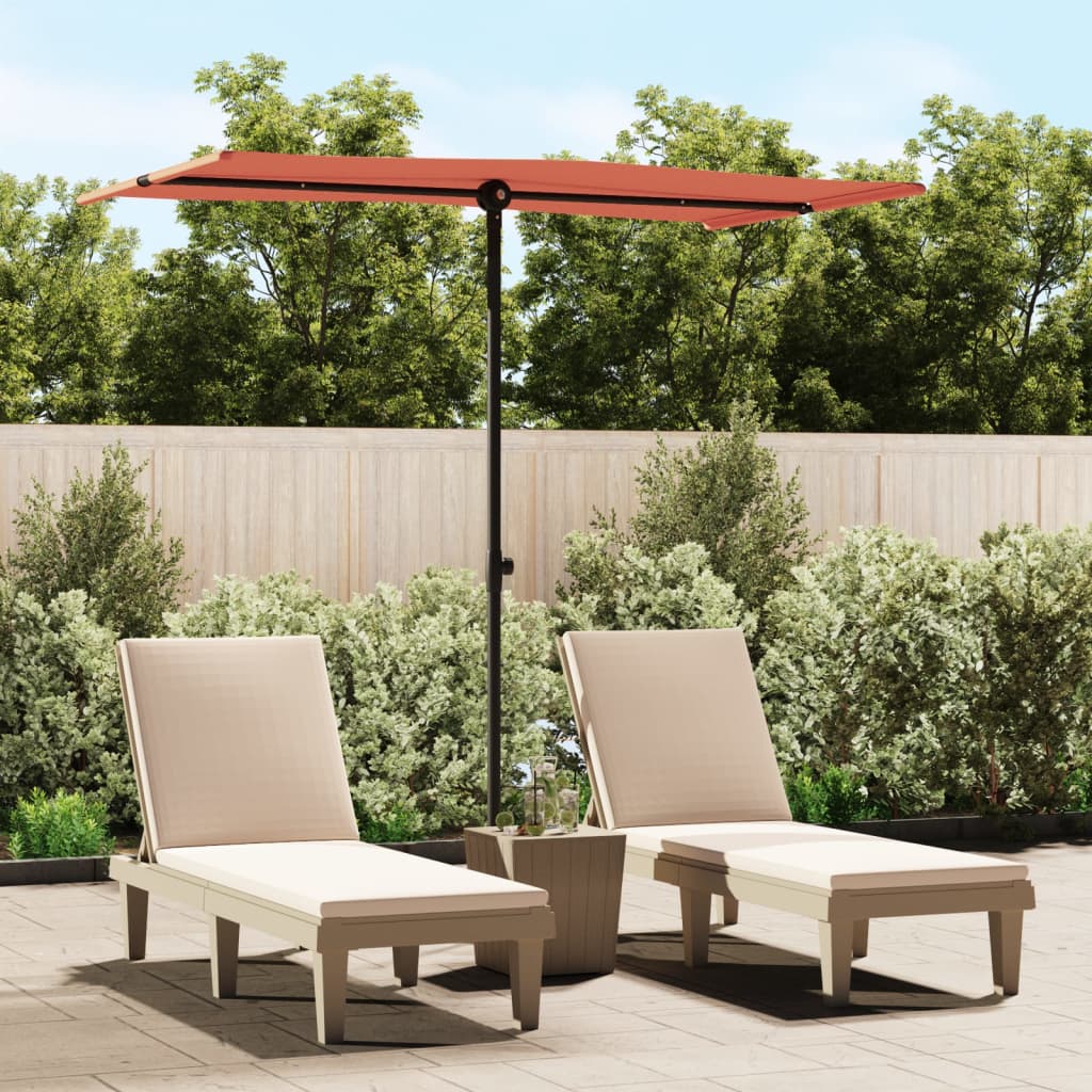 vidaXL Parasol ogrodowy na aluminiowym słupku, 180x110 cm, terakota