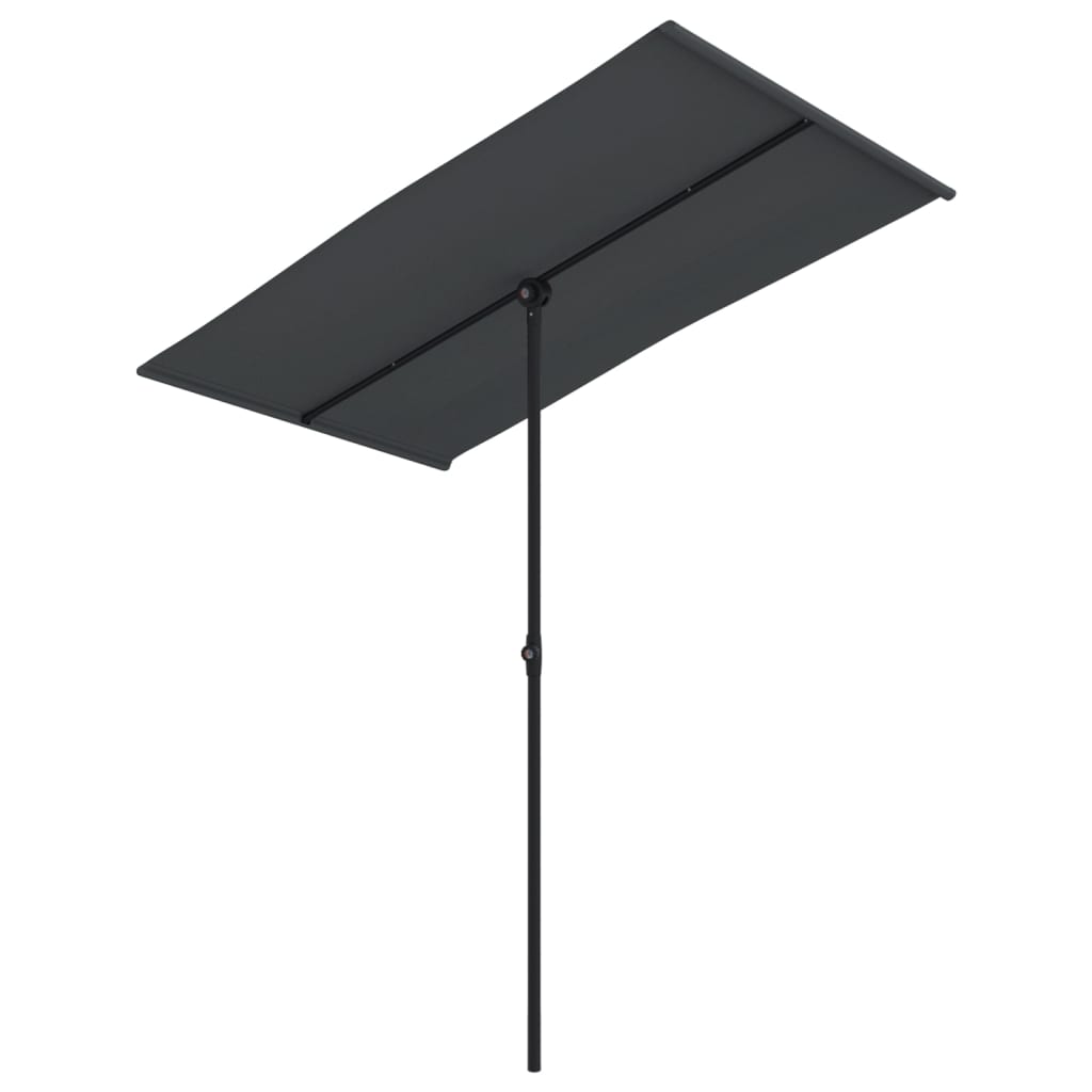 vidaXL Parasol ogrodowy na aluminiowym słupku, 180x110 cm, czarny