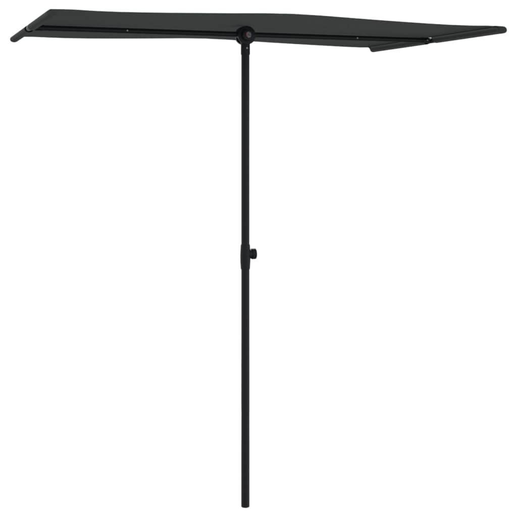 vidaXL Parasol ogrodowy na aluminiowym słupku, 180x110 cm, czarny