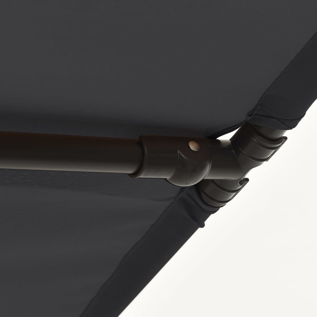 vidaXL Parasol ogrodowy na aluminiowym słupku, 180x110 cm, czarny