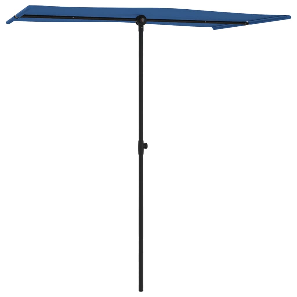 vidaXL Parasol ogrodowy na aluminiowym słupku, 180x110 cm, niebieski