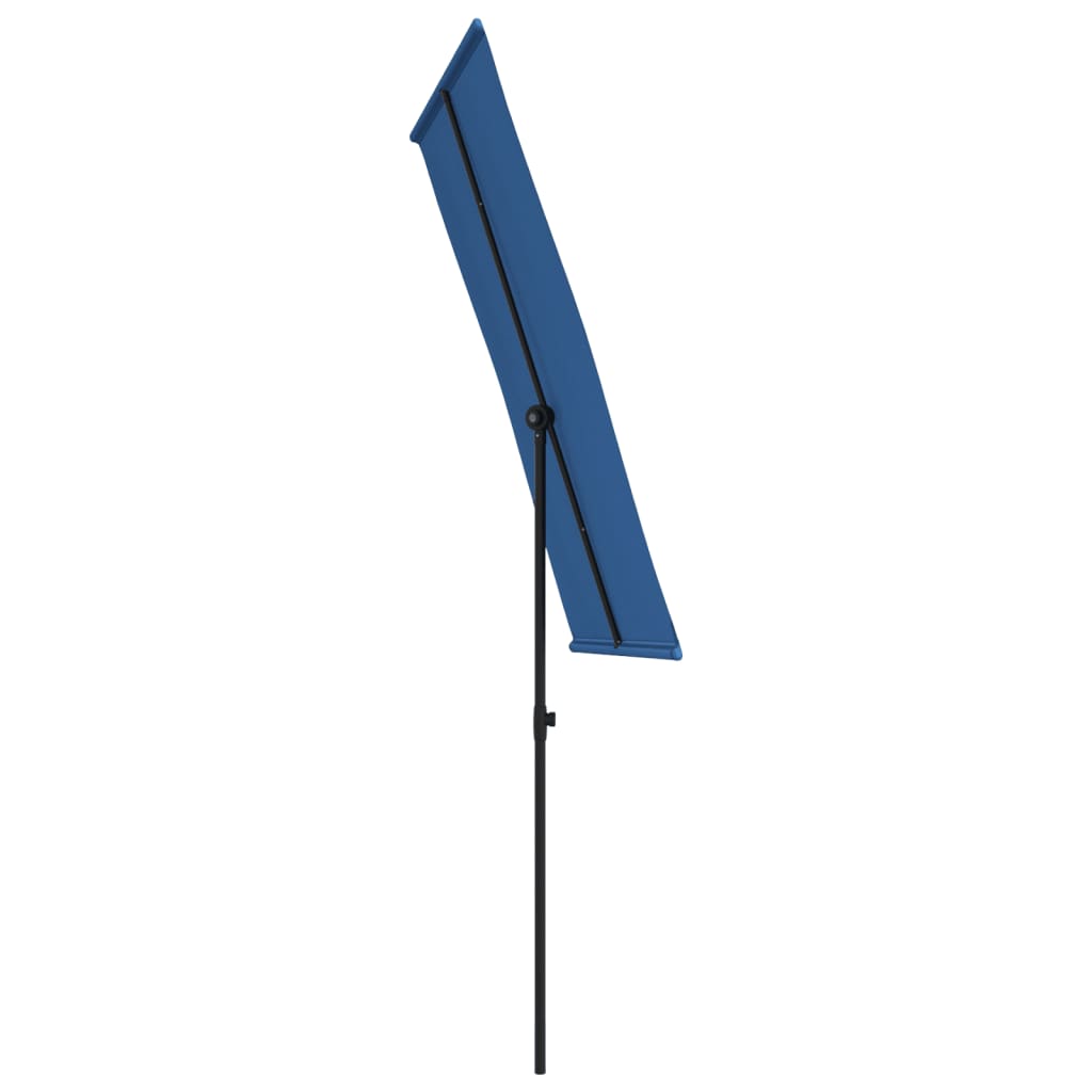 vidaXL Parasol ogrodowy na aluminiowym słupku, 180x110 cm, niebieski