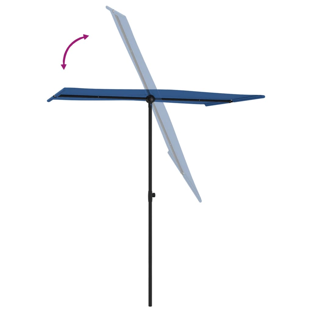 vidaXL Parasol ogrodowy na aluminiowym słupku, 180x110 cm, niebieski