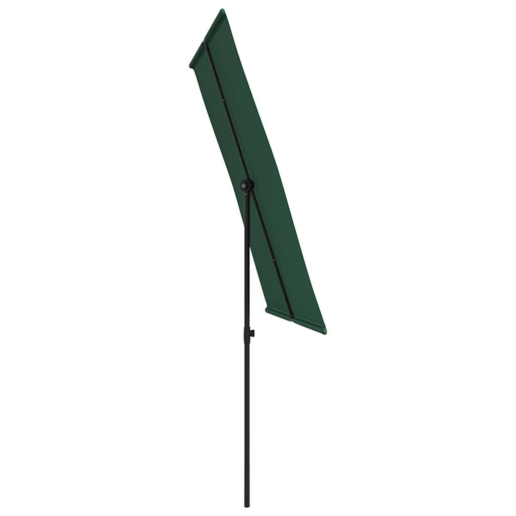 vidaXL Parasol ogrodowy na aluminiowym słupku, 2x1,5 m, zielony