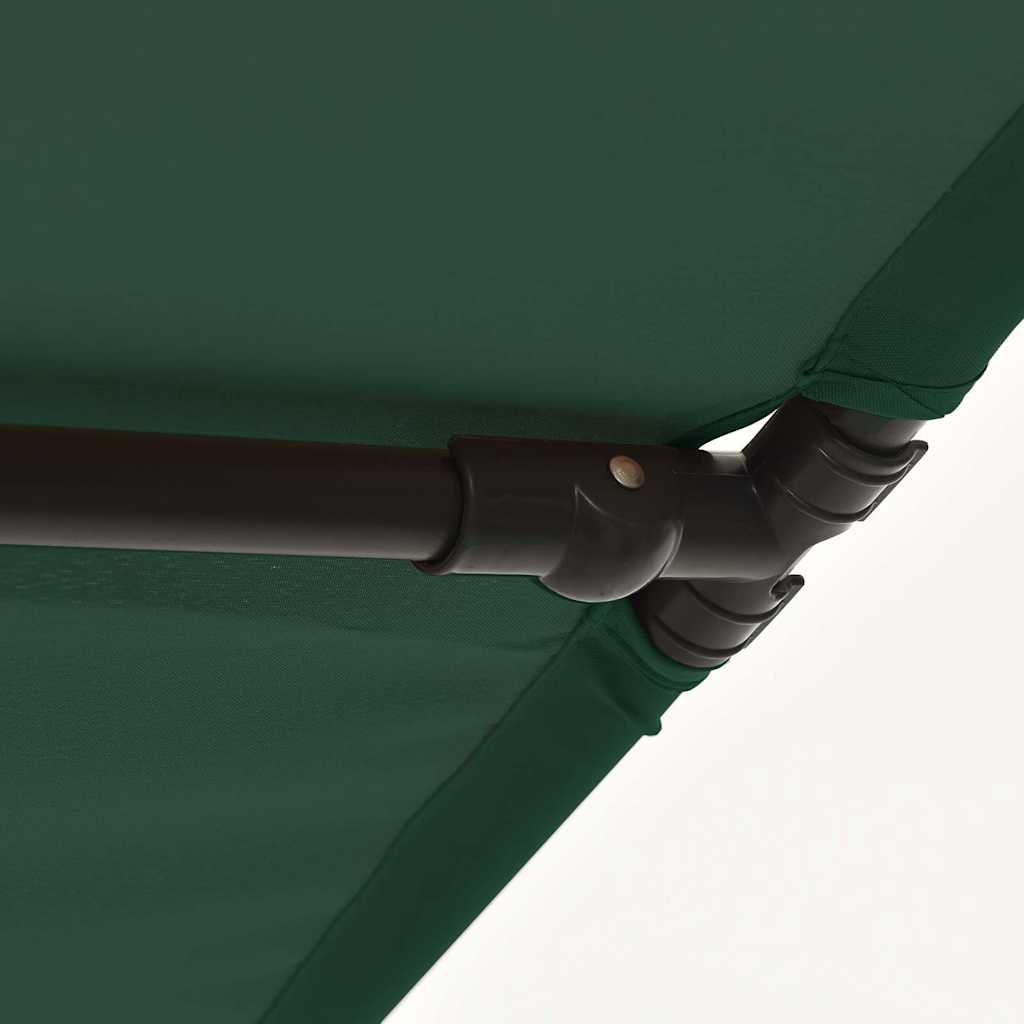 vidaXL Parasol ogrodowy na aluminiowym słupku, 2x1,5 m, zielony