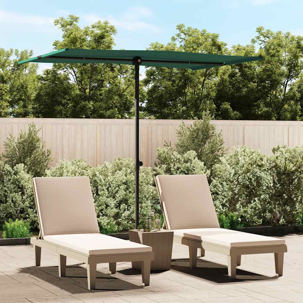 vidaXL Parasol ogrodowy na aluminiowym słupku, 2x1,5 m, zielony
