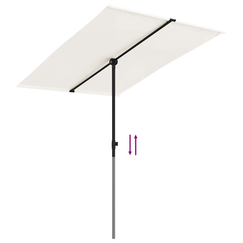 vidaXL Parasol ogrodowy na aluminiowym słupku, 2x1,5 m, piaskowy