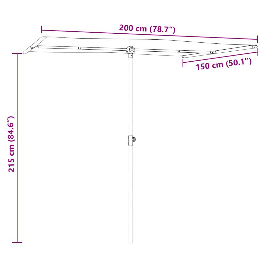 vidaXL Parasol ogrodowy na aluminiowym słupku, 2x1,5 m, piaskowy