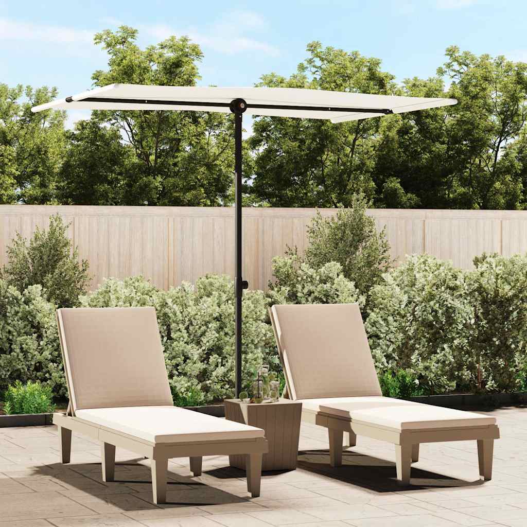 vidaXL Parasol ogrodowy na aluminiowym słupku, 2x1,5 m, piaskowy