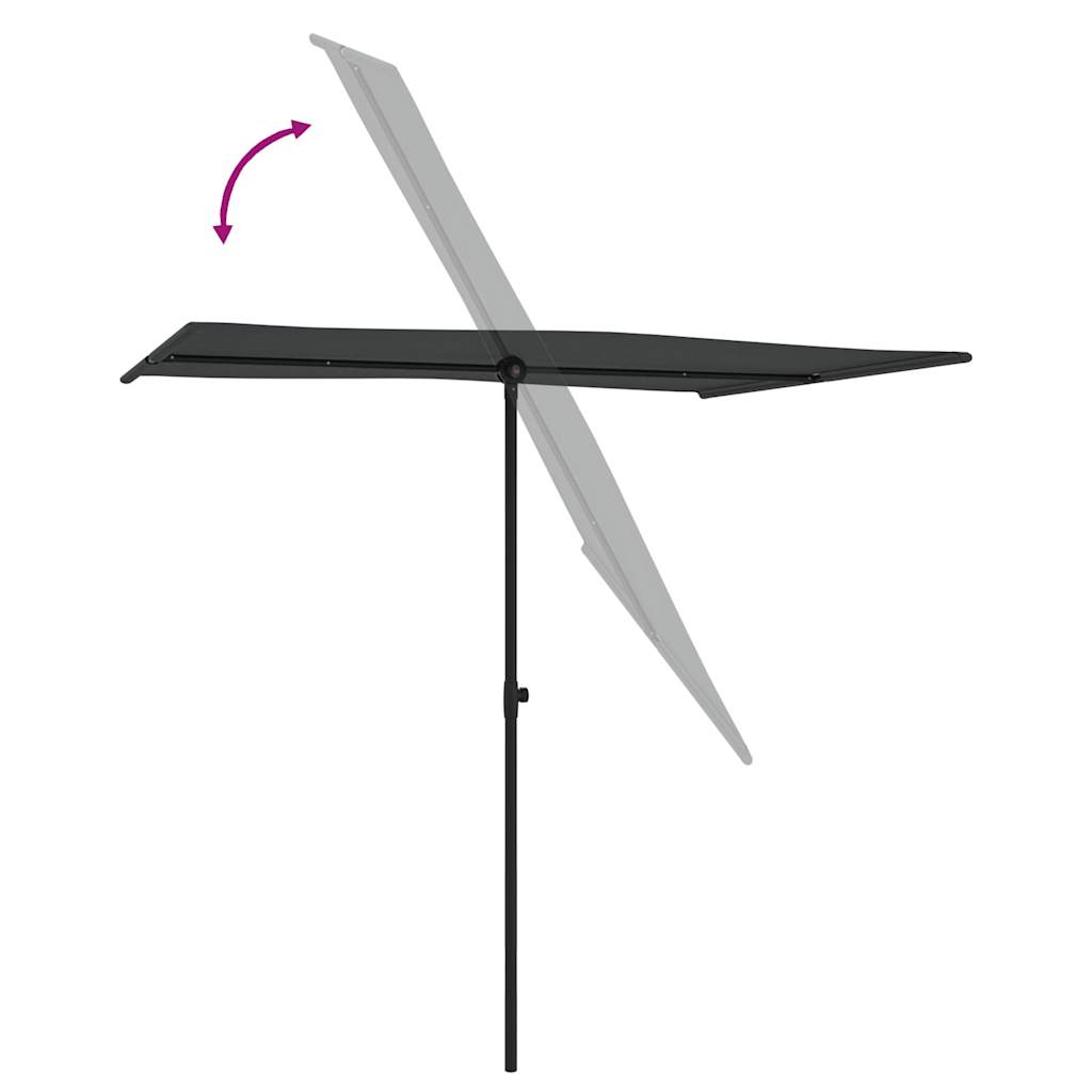 vidaXL Parasol ogrodowy na aluminiowym słupku, 2x1,5 m, antracytowy
