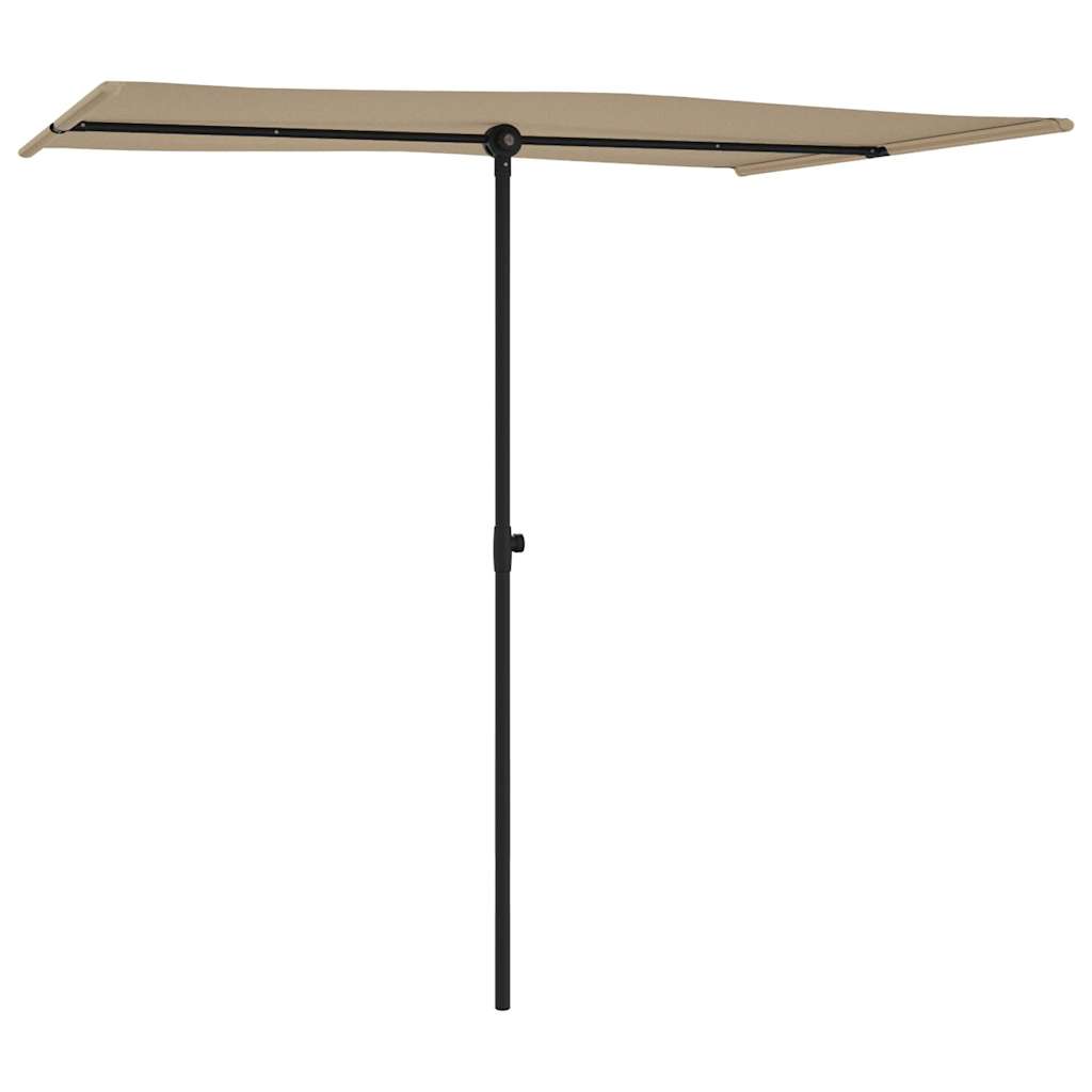 vidaXL Parasol ogrodowy na aluminiowym słupku, 2x1,5 m, taupe