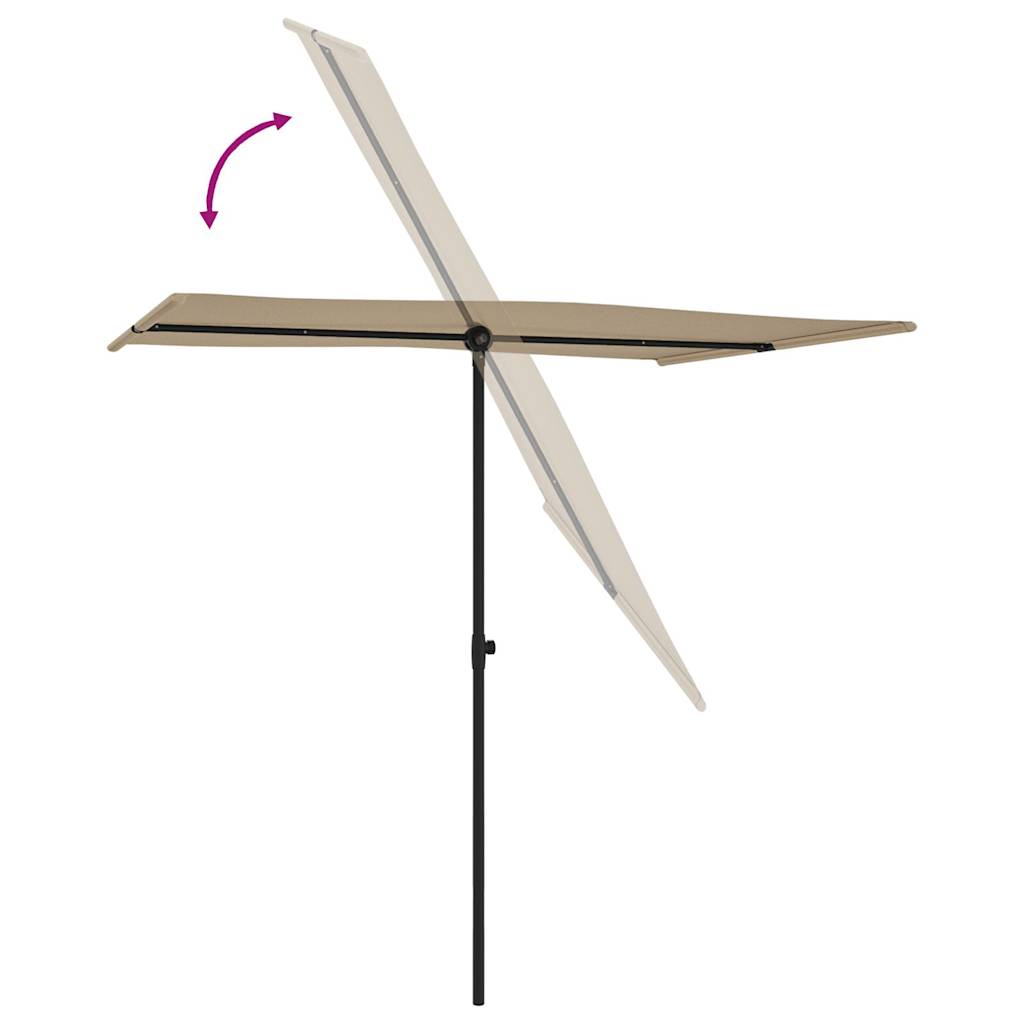 vidaXL Parasol ogrodowy na aluminiowym słupku, 2x1,5 m, taupe