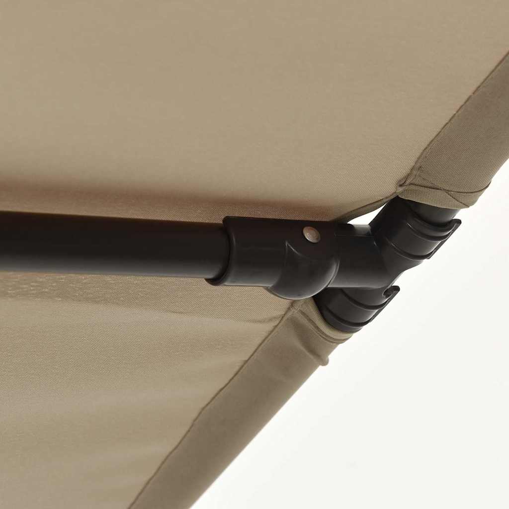 vidaXL Parasol ogrodowy na aluminiowym słupku, 2x1,5 m, taupe