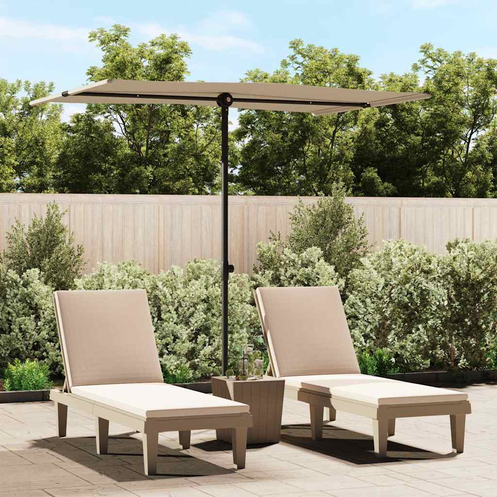 vidaXL Parasol ogrodowy na aluminiowym słupku, 2x1,5 m, taupe