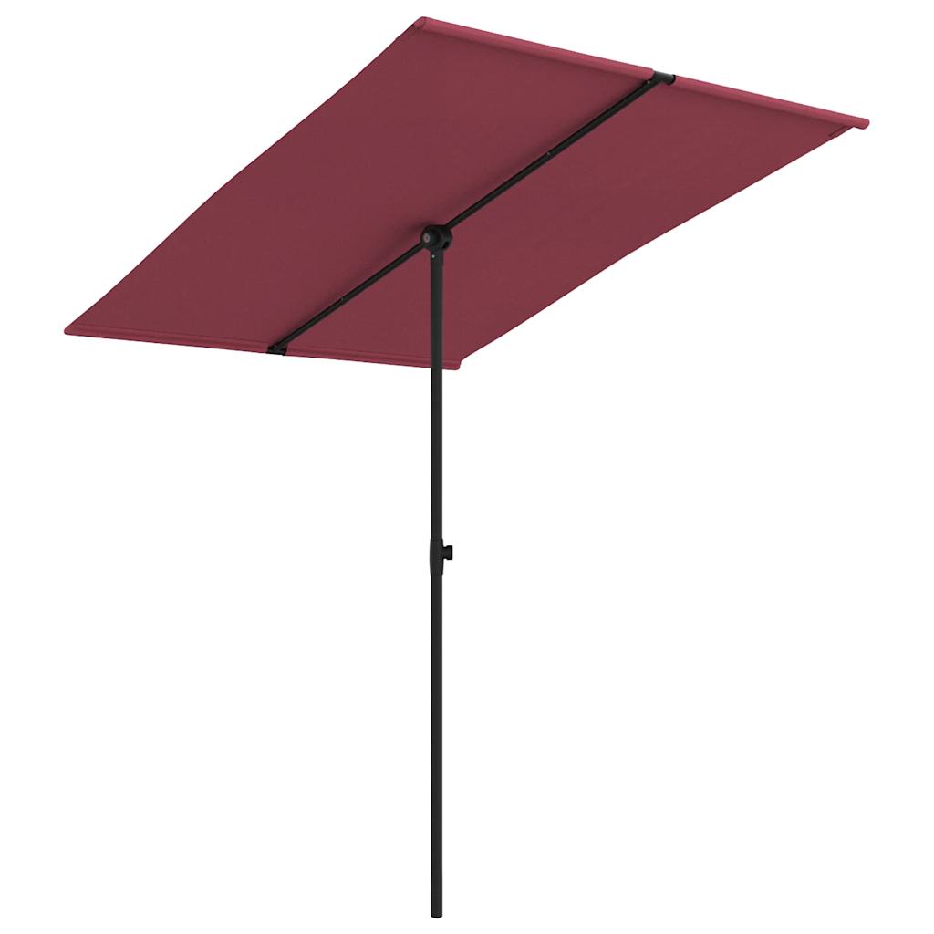 vidaXL Parasol ogrodowy na aluminiowym słupku, 2x1,5 m, bordowy