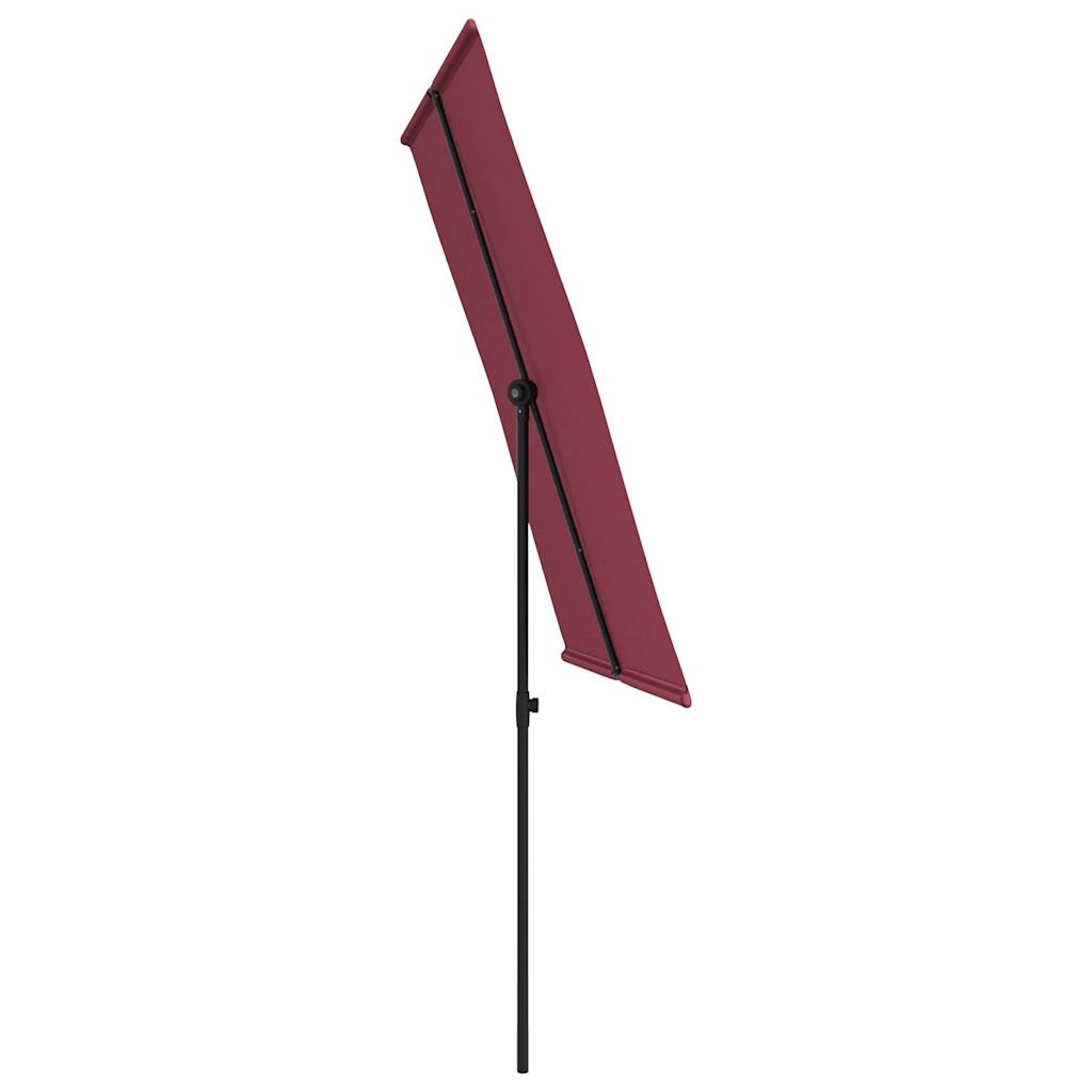 vidaXL Parasol ogrodowy na aluminiowym słupku, 2x1,5 m, bordowy