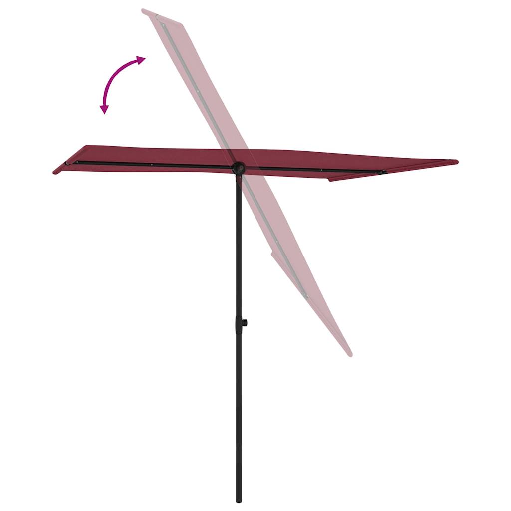 vidaXL Parasol ogrodowy na aluminiowym słupku, 2x1,5 m, bordowy