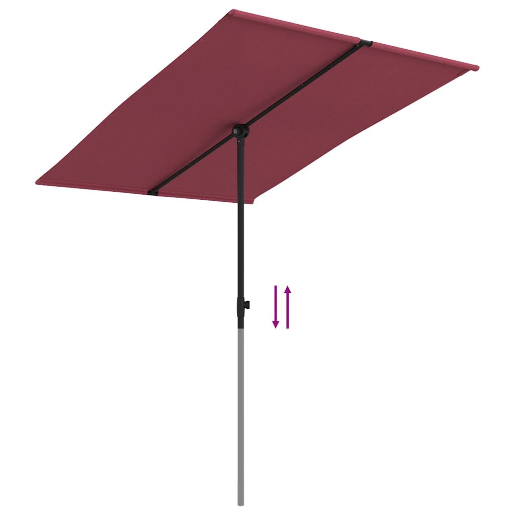 vidaXL Parasol ogrodowy na aluminiowym słupku, 2x1,5 m, bordowy