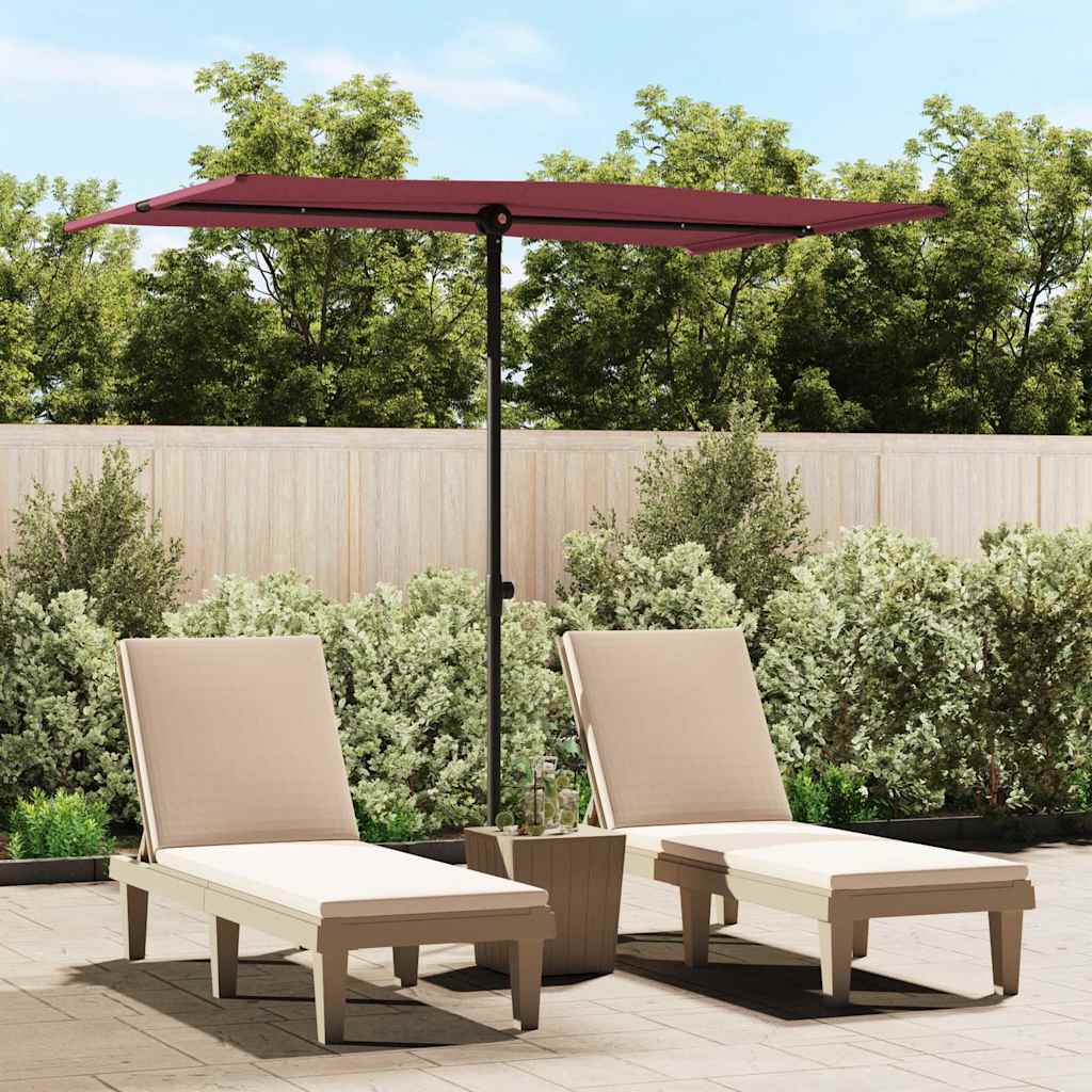 vidaXL Parasol ogrodowy na aluminiowym słupku, 2x1,5 m, bordowy