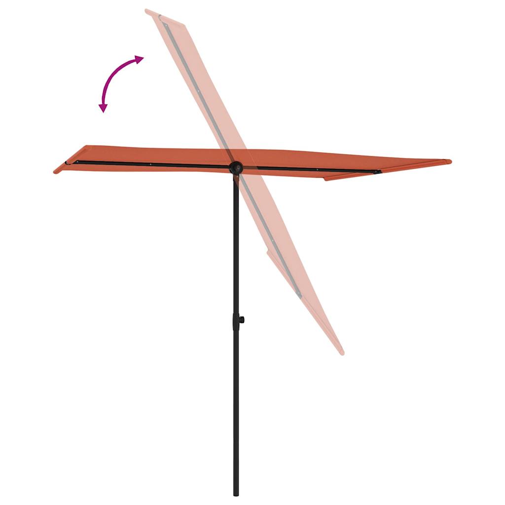 vidaXL Parasol ogrodowy na aluminiowym słupku, 2x1,5 m, terakota