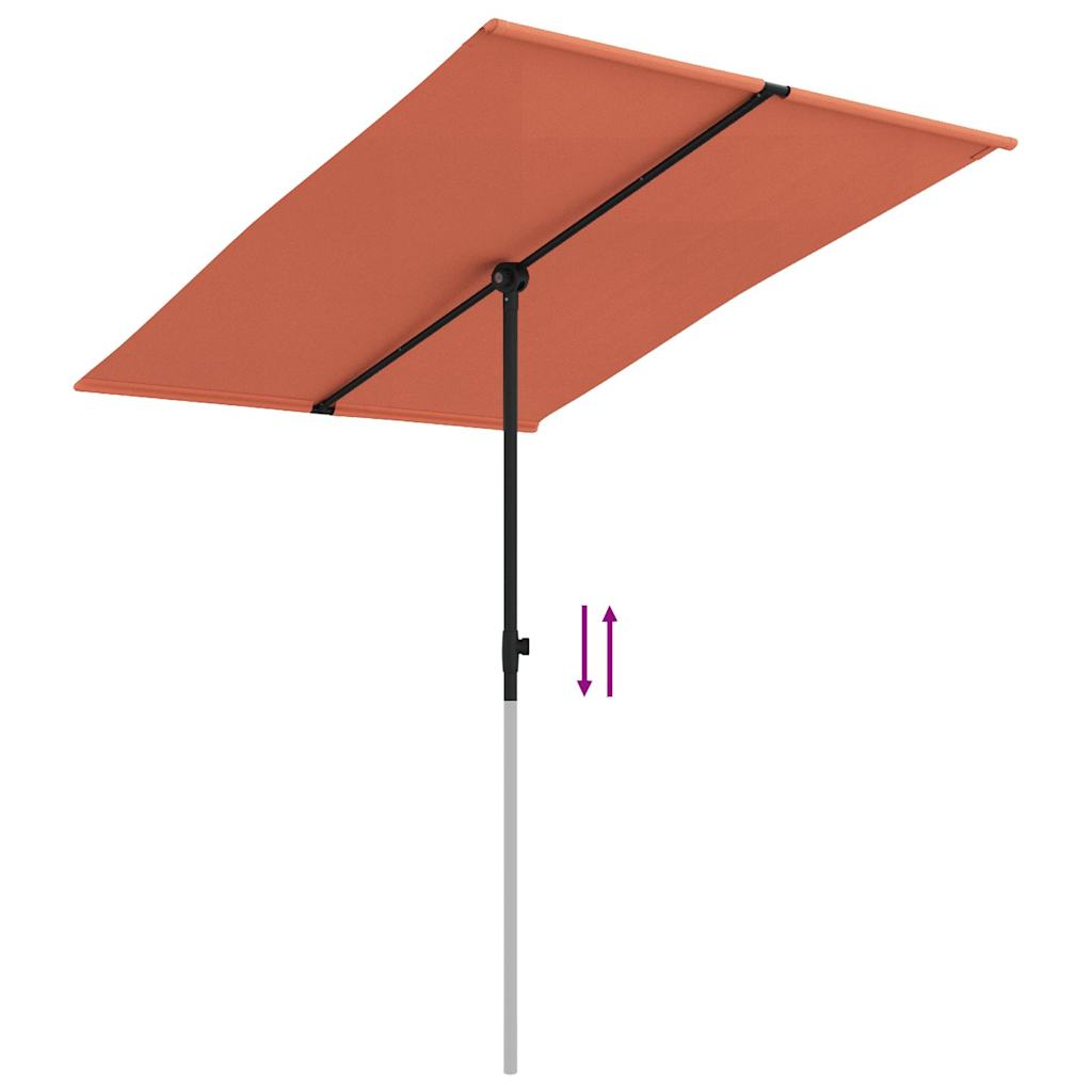 vidaXL Parasol ogrodowy na aluminiowym słupku, 2x1,5 m, terakota