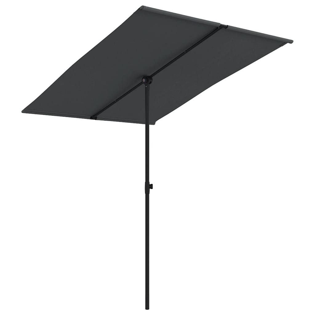 vidaXL Parasol ogrodowy na aluminiowym słupku, 2x1,5 m, czarny