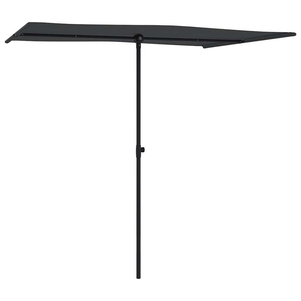 vidaXL Parasol ogrodowy na aluminiowym słupku, 2x1,5 m, czarny
