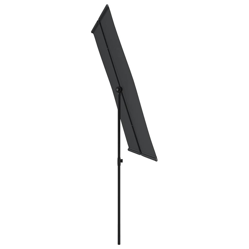 vidaXL Parasol ogrodowy na aluminiowym słupku, 2x1,5 m, czarny