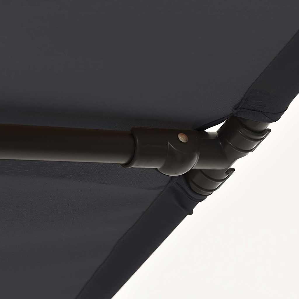 vidaXL Parasol ogrodowy na aluminiowym słupku, 2x1,5 m, czarny
