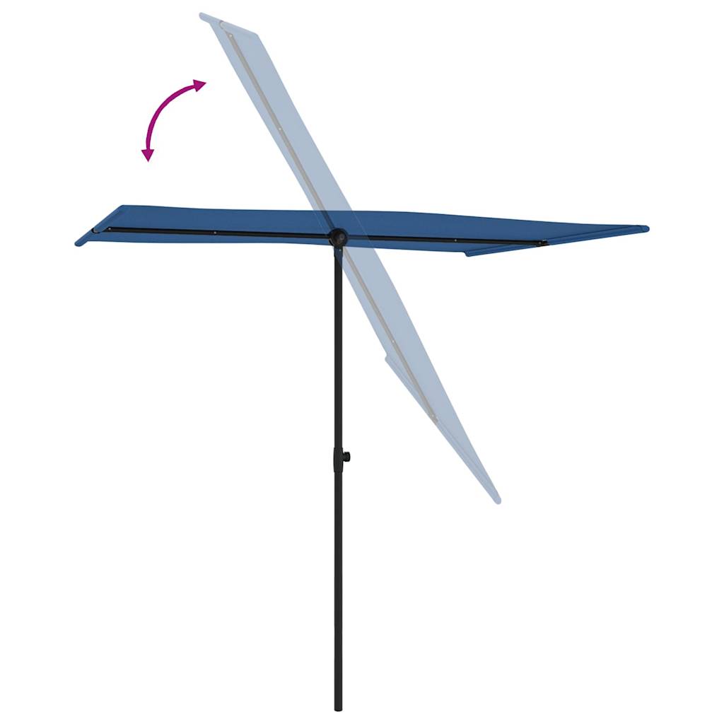 vidaXL Parasol ogrodowy na aluminiowym słupku, 2x1,5 m, niebieski