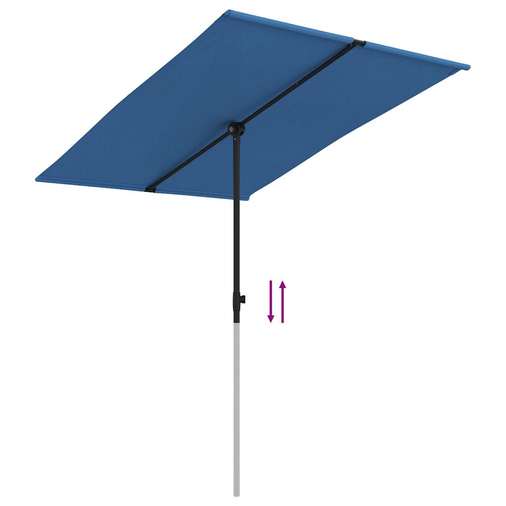 vidaXL Parasol ogrodowy na aluminiowym słupku, 2x1,5 m, niebieski
