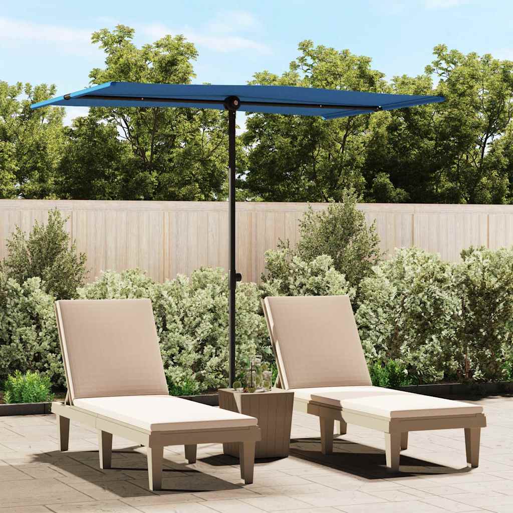 vidaXL Parasol ogrodowy na aluminiowym słupku, 2x1,5 m, niebieski