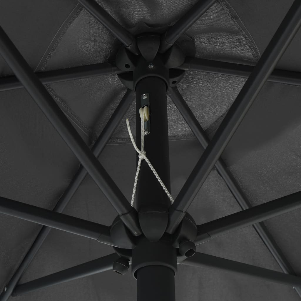 vidaXL Parasol ogrodowy na aluminiowym słupku, 270x246 cm, antracytowy