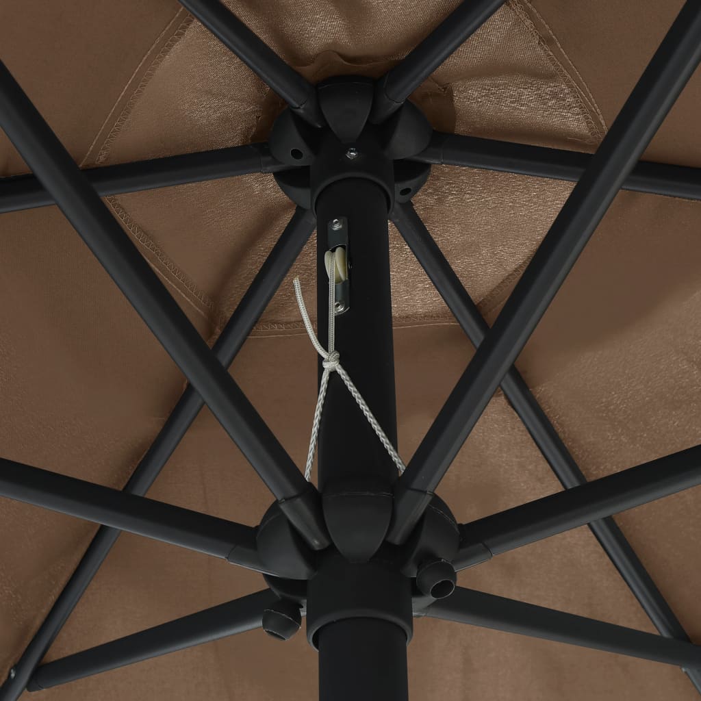 vidaXL Parasol ogrodowy na aluminiowym słupku, 270x246 cm, taupe