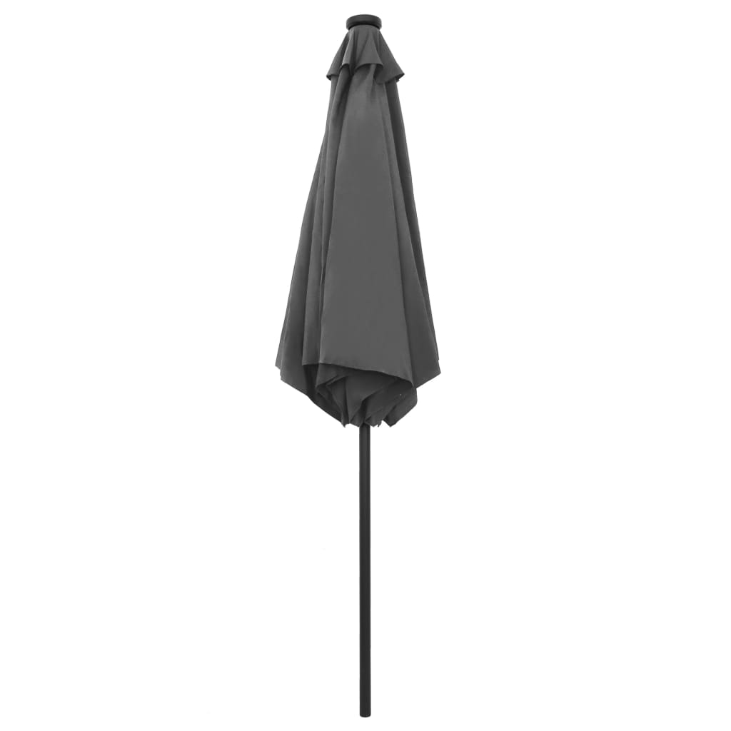 vidaXL Parasol ogrodowy z LED i aluminiowym słupkiem, 270 cm, antracyt