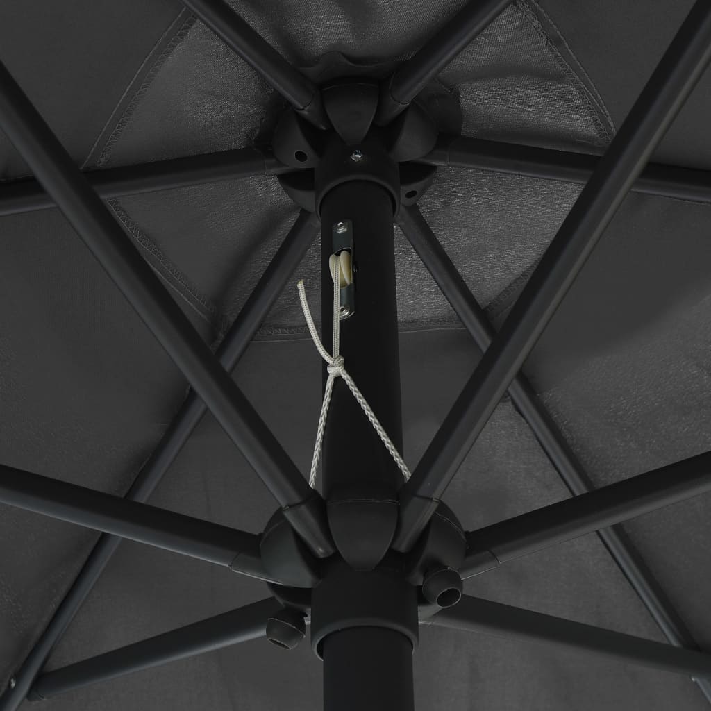 vidaXL Parasol ogrodowy z LED i aluminiowym słupkiem, 270 cm, antracyt
