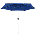 vidaXL Parasol ogrodowy z LED i aluminiowym słupkiem 270 cm, niebieski