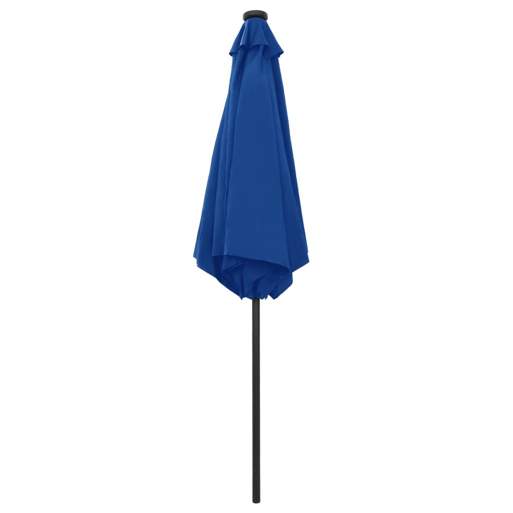 vidaXL Parasol ogrodowy z LED i aluminiowym słupkiem 270 cm, niebieski