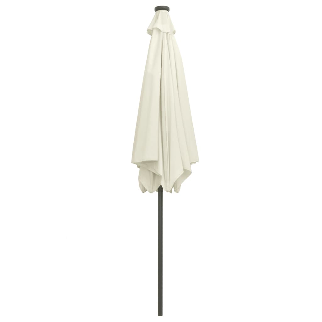 vidaXL Parasol ogrodowy z LED i aluminiowym słupkiem, 300 cm, piaskowy