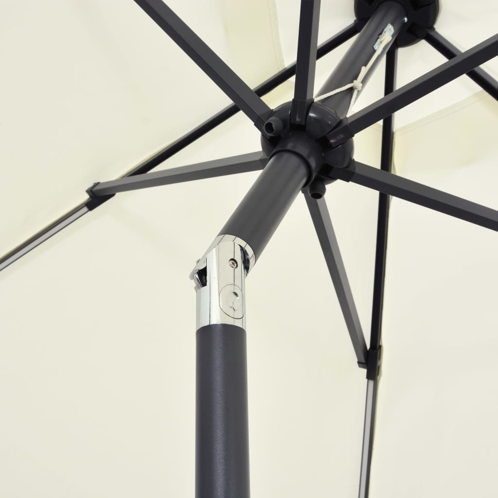 vidaXL Parasol ogrodowy z LED i aluminiowym słupkiem, 300 cm, piaskowy